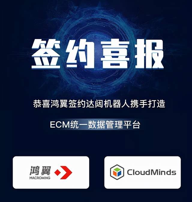 全球首家!全球首家云端机器人运营商达闼机器人与鸿翼签约